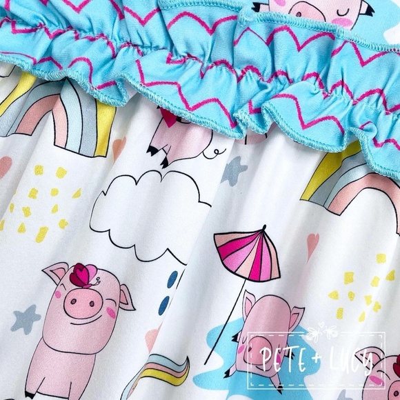 Pete and Lucy Piggy Party Dress Girls Pig Dress - Picture 2 of 3